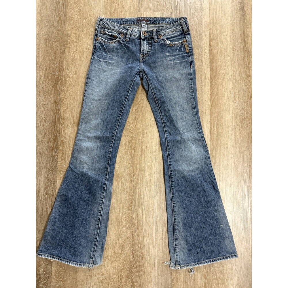 Vintage Y2K Silver Low Rise Jeans Women’s Size 27 Bootcut 2000s